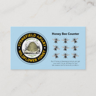 Carte De Fidélité Miel Bee Counter Bleu