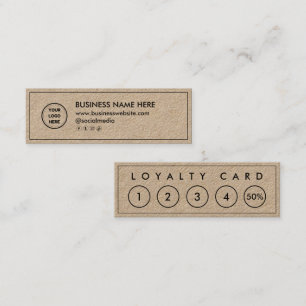 Carte De Fidélité Mini minimaliste moderne et chic Kraft