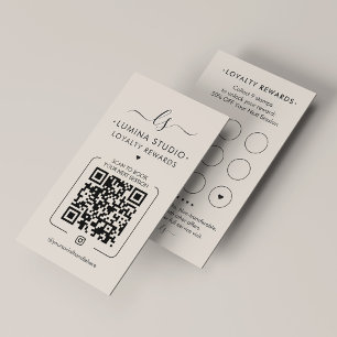 Carte De Fidélité Minimal Beauty Med Spa Thérapeute Monogramme Sable