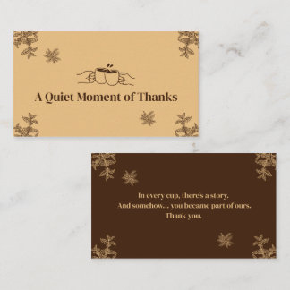 Carte De Fidélité Minimal Coffee Thank You Card Design