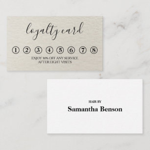 Carte de fidélité minimaliste moderne noir et blan