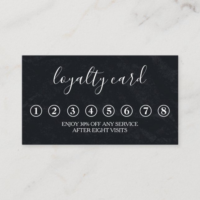 Carte de fidélité minimaliste noire moderne (Devant)