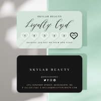 Minty Green & Black Stylish Minimal Heart Love