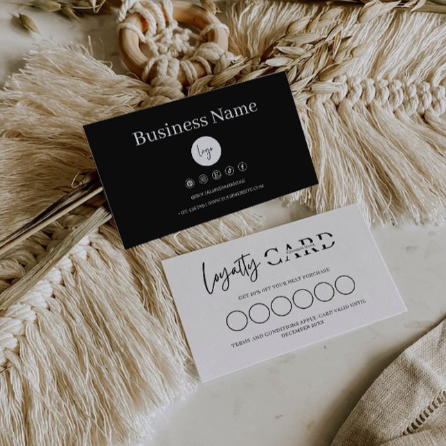 Carte de fidélité Modèle, Carte de fidélité client (Loyalty Card Template,Modern Customer Loyalty Card)