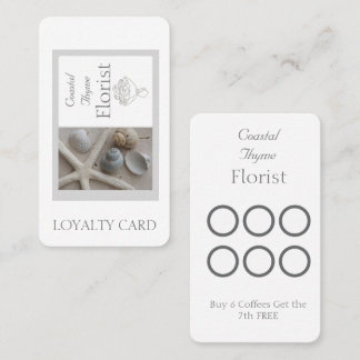 Carte De Fidélité Modèle de logo de fleuriste côtier éditable