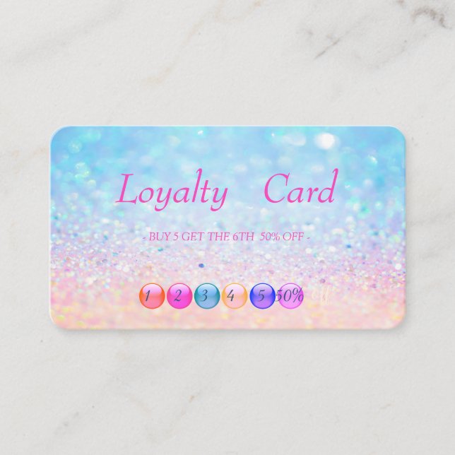 Carte de fidélité Modern Bokeh Ombre Maquillage (Devant)