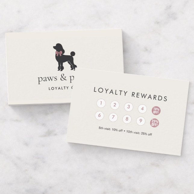 Carte De Fidélité Modern Neutral Dog Groomer Loyalty Card | Editable (Créateur téléchargé)