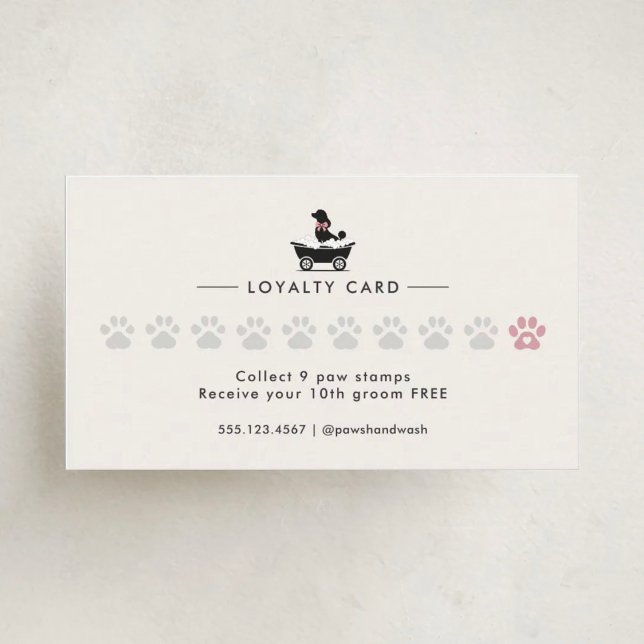 Carte De Fidélité Modern Neutral Mobile Dog Groomer Loyalty Card (Créateur téléchargé)