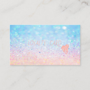 Carte De Fidélité Moderne Élégant Professionnel Paillettes Bokeh Cœ