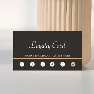 Carte de fidélité moderne Elegk Dark Faux Gold Lin