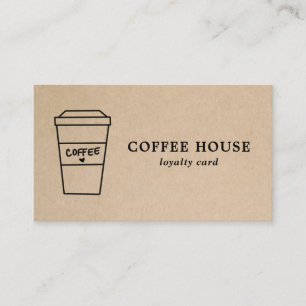 Carte De Fidélité Moderne Rustique Brown Simple Cute Café