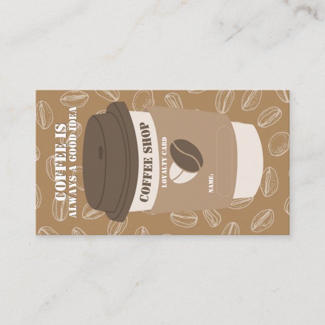 Carte de fidélité modifiable marron pour la maison (Devant)