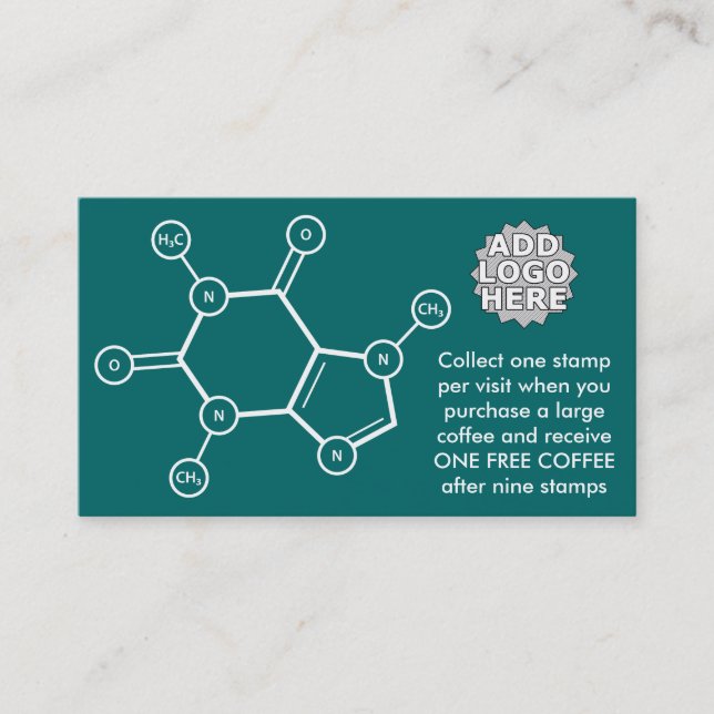 Carte De Fidélité molécule de café (couleur personnalisable) (Devant)