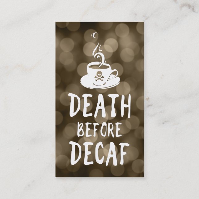 Carte De Fidélité mort avant café décaf (Devant)