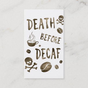 Carte De Fidélité mort avant decaf bokeh