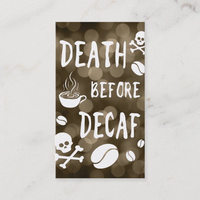 Carte De Fidélité mort avant decaf bokeh (Devant)