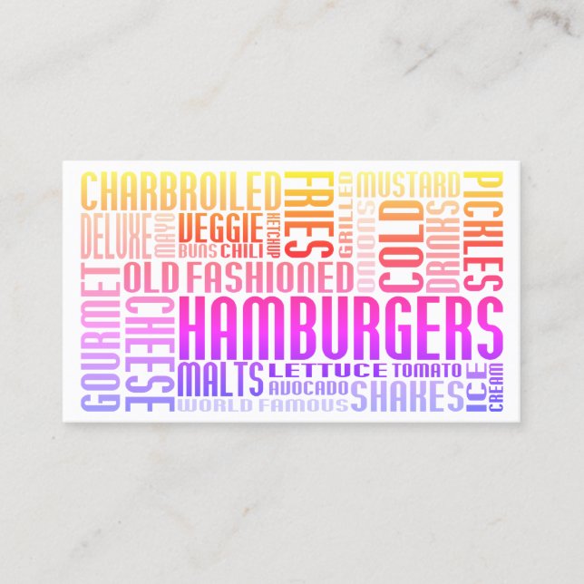 Carte De Fidélité mot hamburger web (Devant)