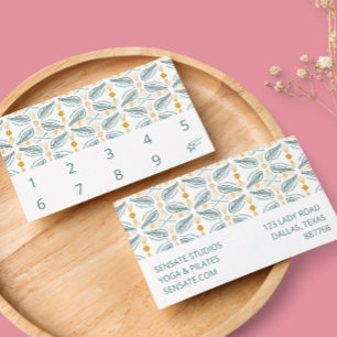 Carte De Fidélité Motif De Carreaux Dessinés À La Main Simple Élégan