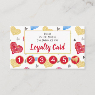 Carte De Fidélité Motif de coeur 6e nomination personnalisée