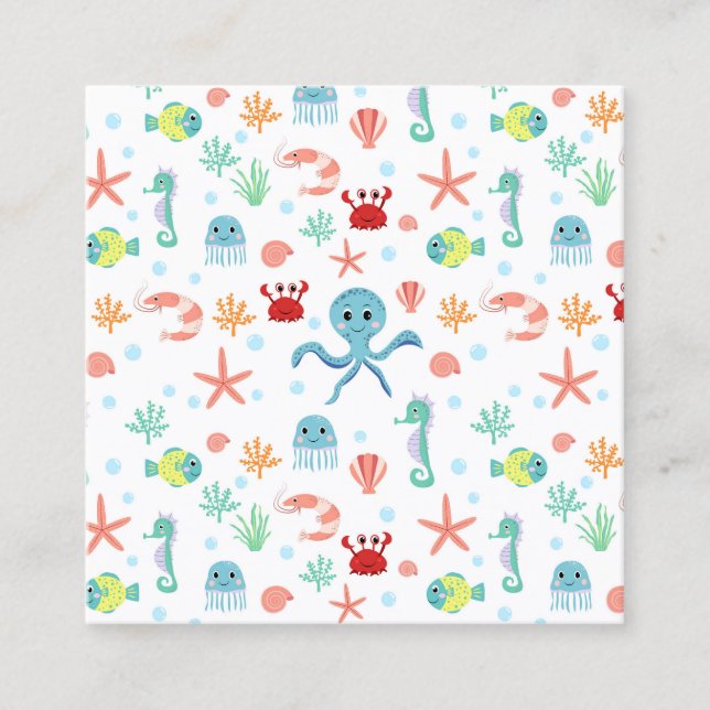 Carte De Fidélité Motif du monde marin (Devant)