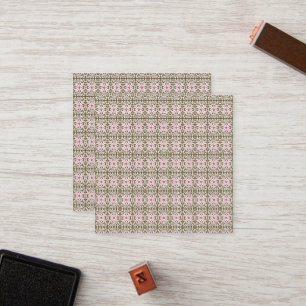 Carte De Fidélité motif rose et marron sur un arrière - plan blanc