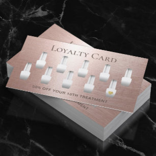 Carte De Fidélité Nail Salon Manicurist Rose Gold Loyalty