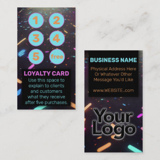 Carte de fidélité Neon Black Punch pour magasins d