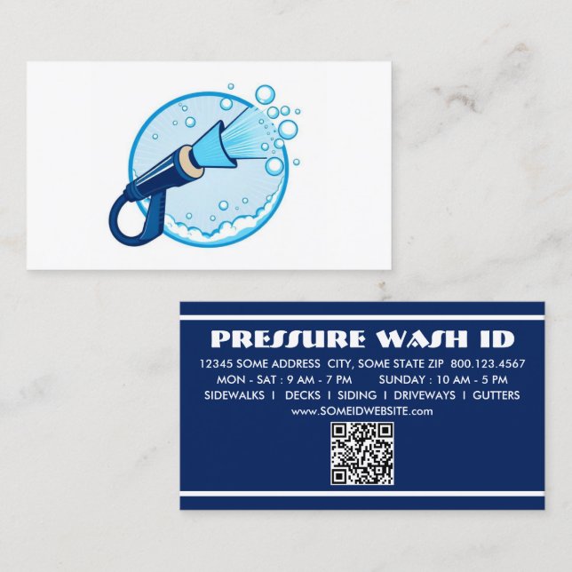 Carte De Fidélité Nettoyeur haute pression avec code qr (Devant / Derrière)