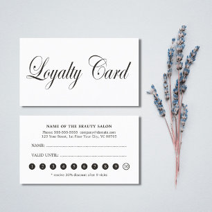 Carte de fidélité noire simple et élégante