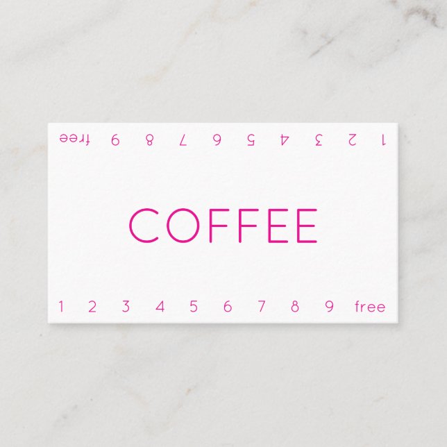 Carte de Fidélité Numéro Double Mince pour Café (Devant)