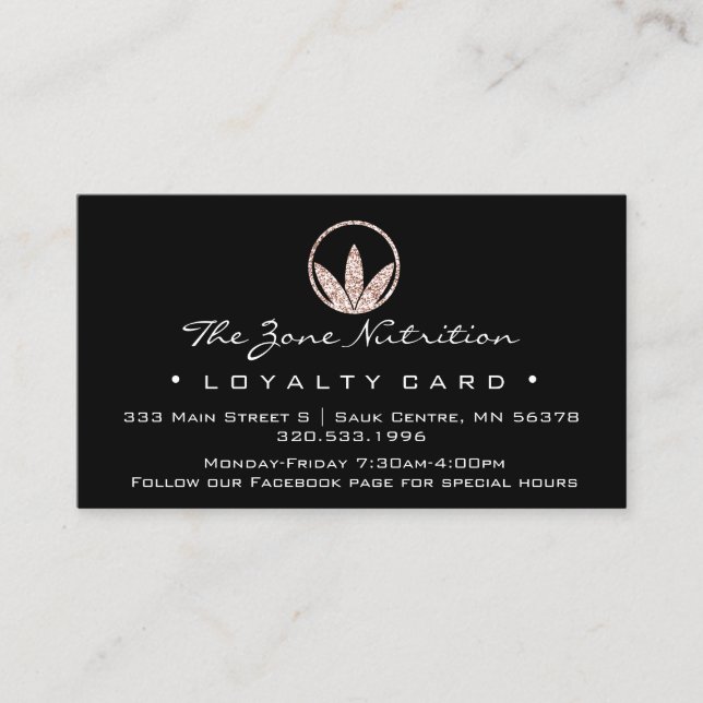 Carte de fidélité Nutrition Herbes de santé Rose 2 (Devant)