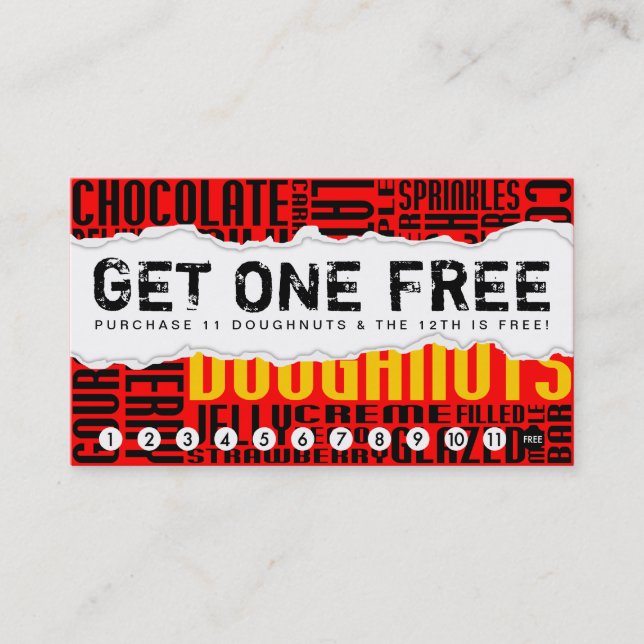 Carte De Fidélité obtenir 1 DOUGHNUT gratuit (Devant)