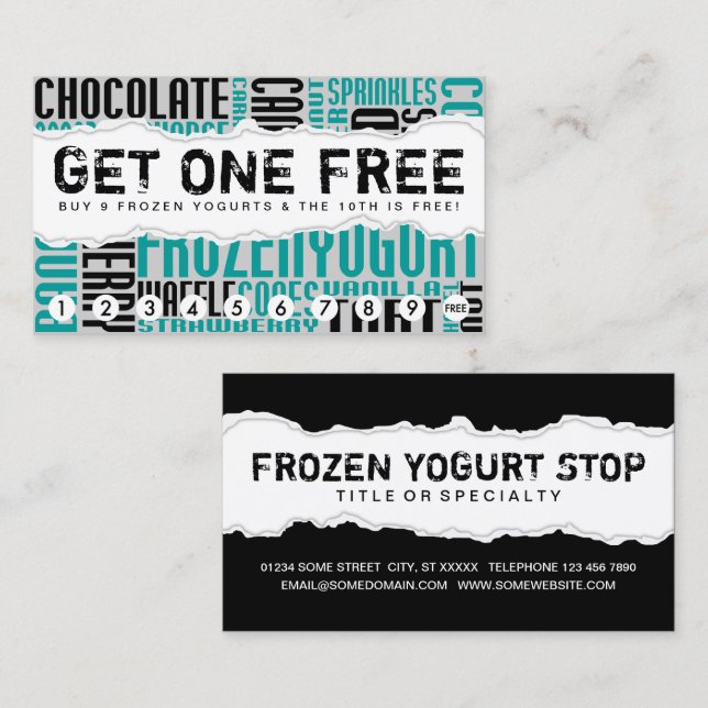 Carte De Fidélité obtenir un YOGURT GELÉ gratuit (Devant / Derrière)