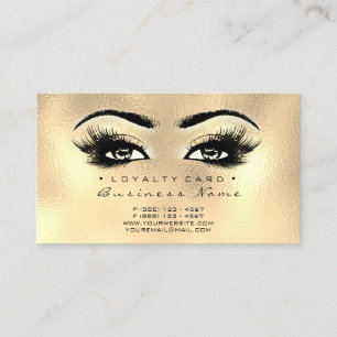 Carte De Fidélité Or de maquillage de mèches de salon de beauté de