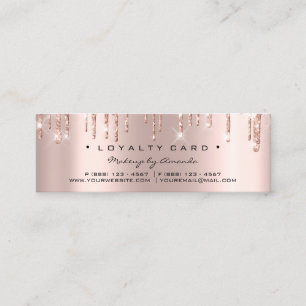 Carte De Fidélité Or rose de coeur de beauté de maquillage de