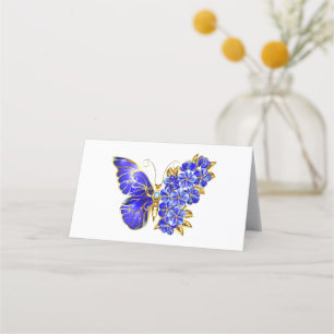 Carte De Fidélité Papillon saphir à fleurs