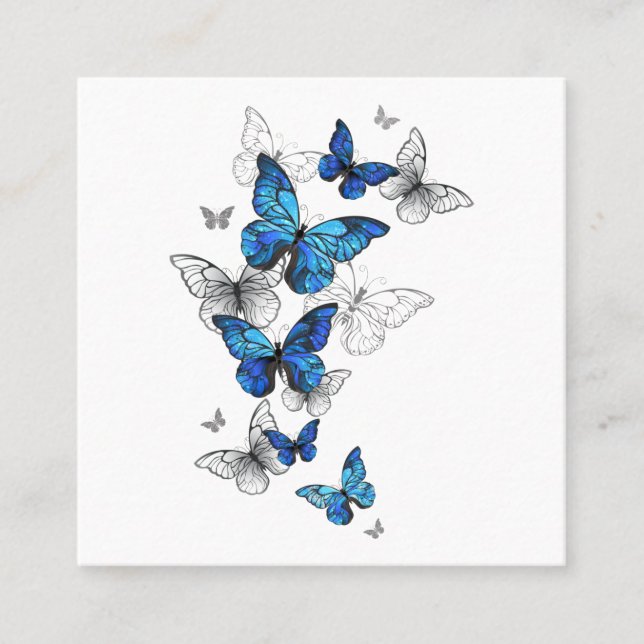 Carte De Fidélité Papillons volants bleus Morpho (Devant)