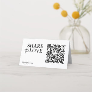 Carte De Fidélité Partagez les photos du Mariage Love QR Code
