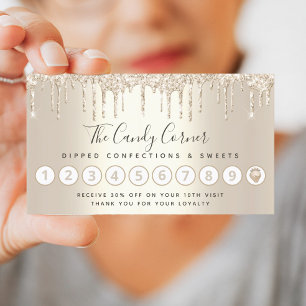 Carte De Fidélité Parties scintillant d'or Sucres de confection de f