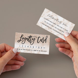 Carte De Fidélité Parties scintillant dorée moderne chic