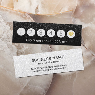 Carte de fidélité Parties scintillant noire mode