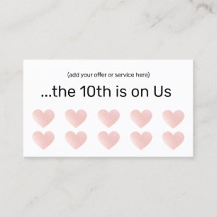 Carte De Fidélité Parties scintillant rose blanc 10 Punch Salon fidé