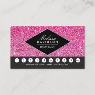 Carte de fidélité Parties scintillant rose et salo