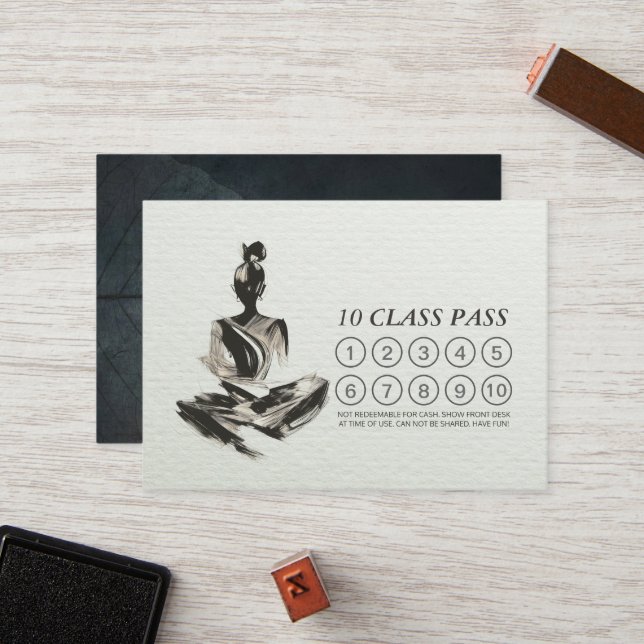 Carte De Fidélité Passe de la classe de l'instructeur de Yoga pour l (Devant/Arrière en situation)