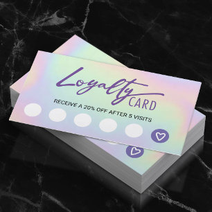 Carte De Fidélité Pastel Holographic Beauty Salon & Spa Client