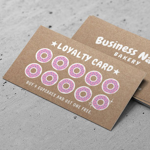 Carte De Fidélité Pâtisserie Donut Boulangerie Kraft Loyalty Reward