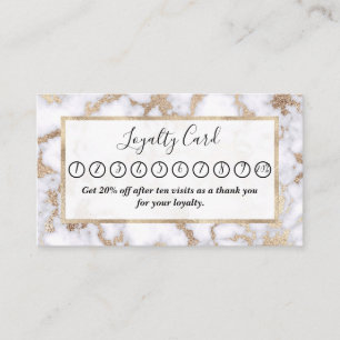 Carte De Fidélité Pattern de Chic White Gold Foil