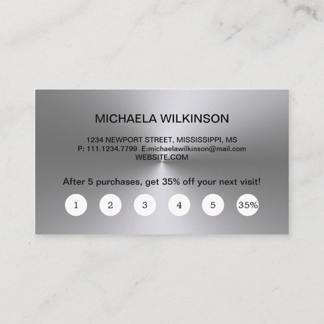 Carte De Fidélité Paw Chien Argent sur le service Grossiste pour Ani (Dos)