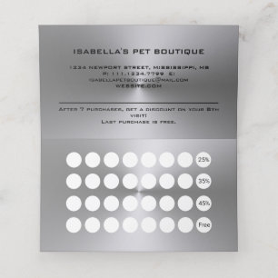 Carte De Fidélité Paw Chien Argent sur le service Grossiste pour Ani