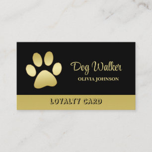 Carte De Fidélité Paw chien brillant or sur le service de grossissem